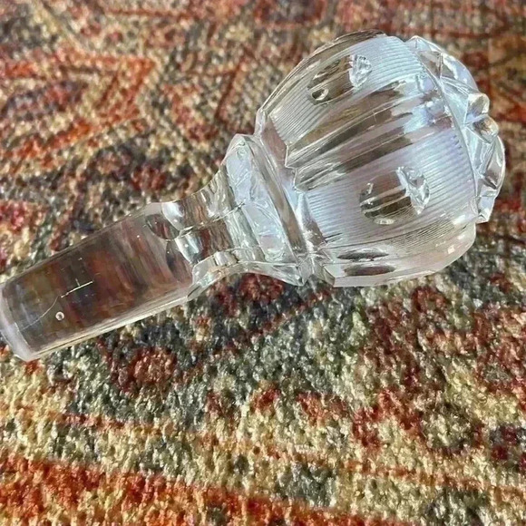 Cut glass beautiful wine decanter. Heavy. 1960s. - Picture 7 of 8